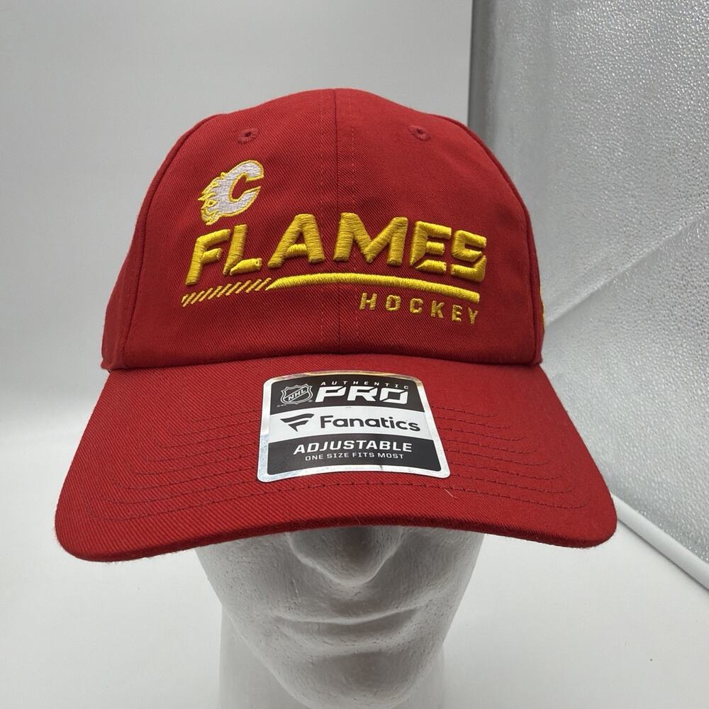 Fanatics Calgary Flames Red NHL Authentic Pro Adjustable Hat NEW